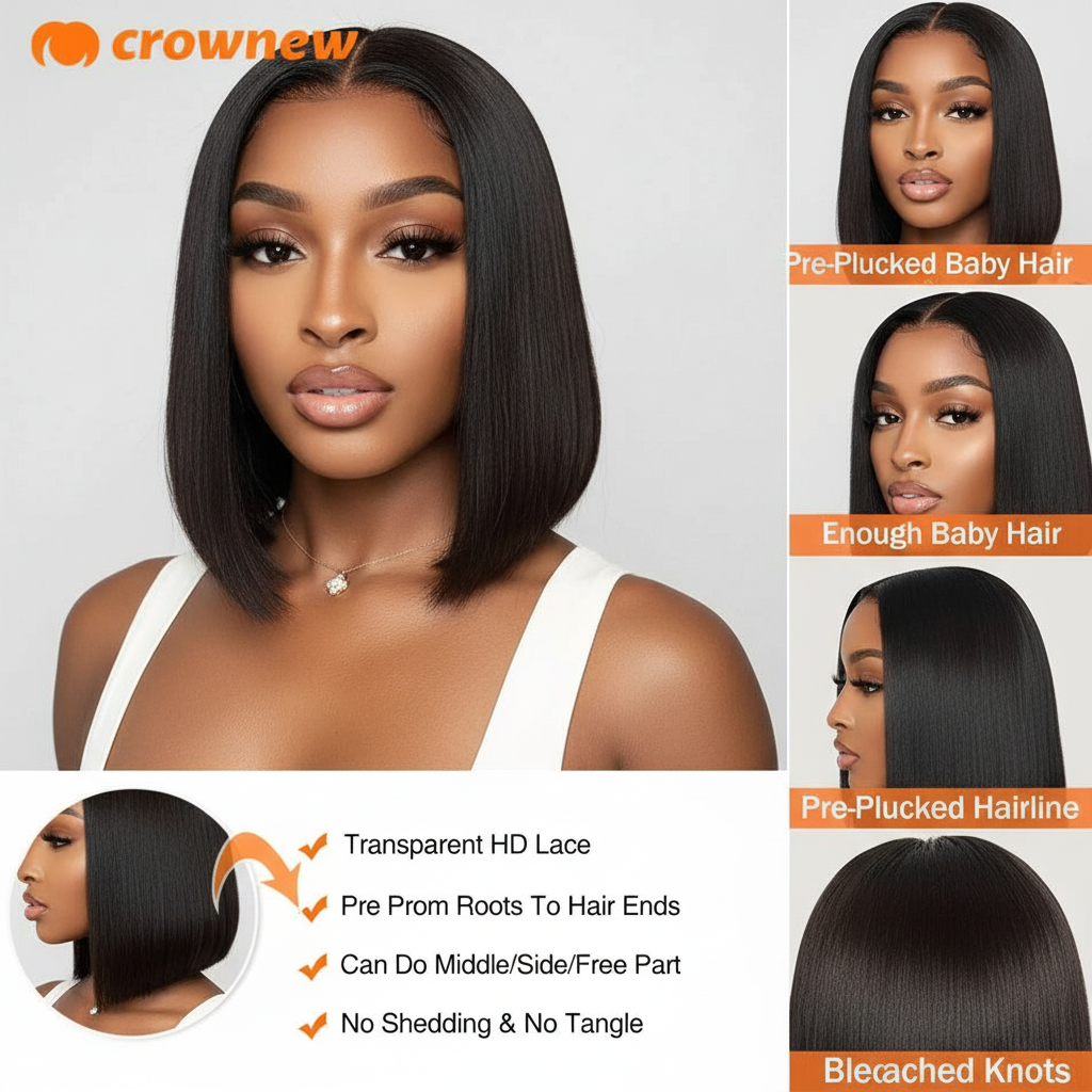 Perruques frontales en dentelle transparente